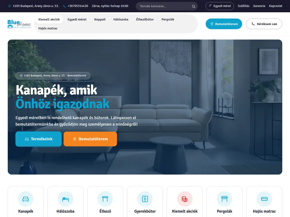 BlueHome weboldala
