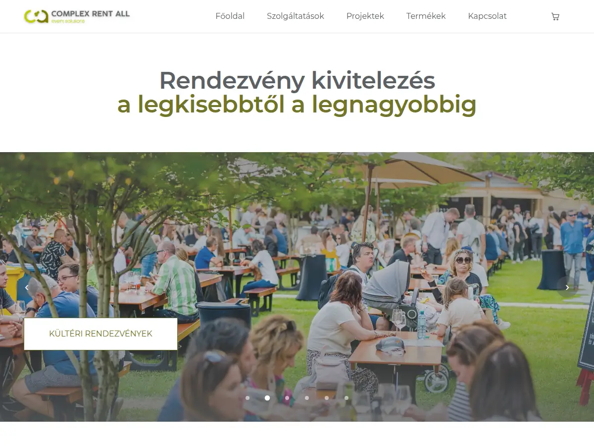 Complex Rent All élő weboldalának képernyőképe